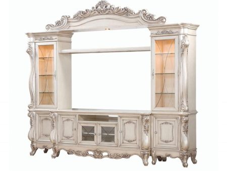 Acme Furniture Gorsedd Entertainment Center in Antique White 91440 For Cheap