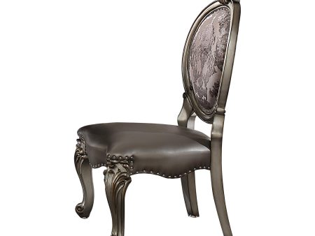 Versailles Silver PU & Antique Platinum Side Chair Hot on Sale