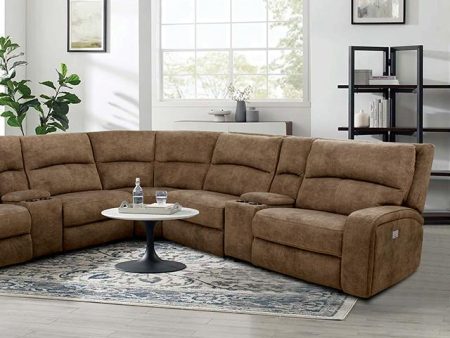 APOSTOLOS Power Sectional, Brown For Sale