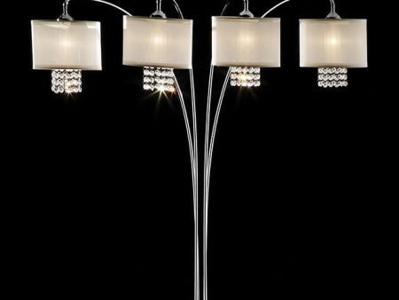 Claris Ivory Chrome Arch Lamp, Hanging Crystal Hot on Sale