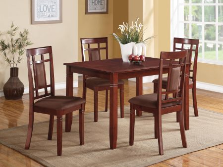 Sonata Cherry & Chocolate Microfiber Dining Set (5Pc Pk) For Sale