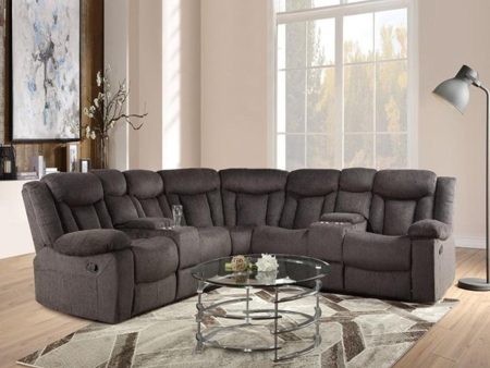 Acme Rylan Motion Sectional Sofa in Dark Brown 54965 Sale