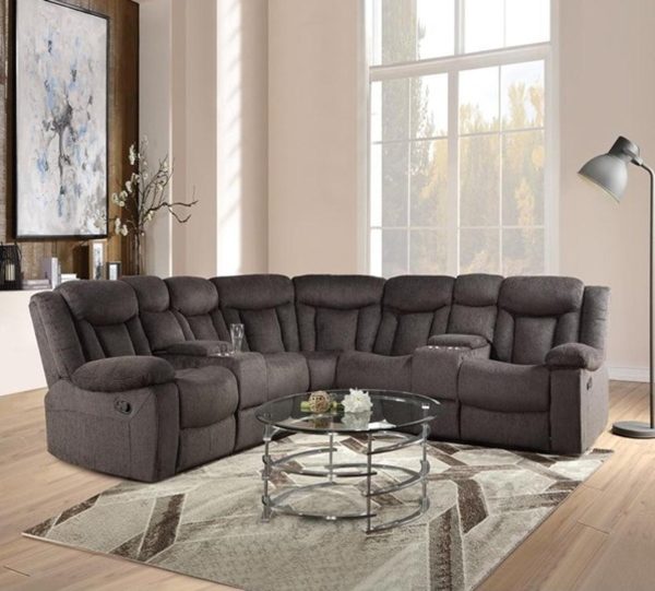 Acme Rylan Motion Sectional Sofa in Dark Brown 54965 Sale