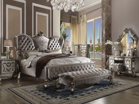 Versailles Velvet & Antique Platinum Queen Bed Online Sale