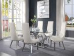 Gianna Clear Glass & Stainless Steel Dining Room Set Discount