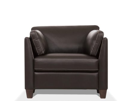 Matias Chocolate Leather Chair Discount