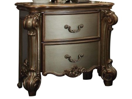 Acme Vendome Nightstand in Gold Patina 23003 For Sale