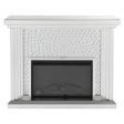 Acme Furniture Nysa Fireplace in Mirrored & Faux Crystals 90204 Cheap