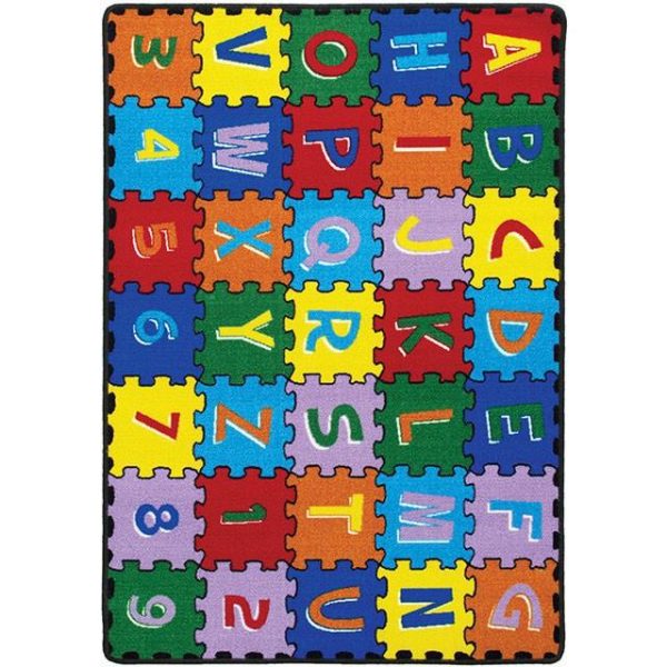 Abbey Alphabet Multi 4  9  X 6  9  Area Rug Supply