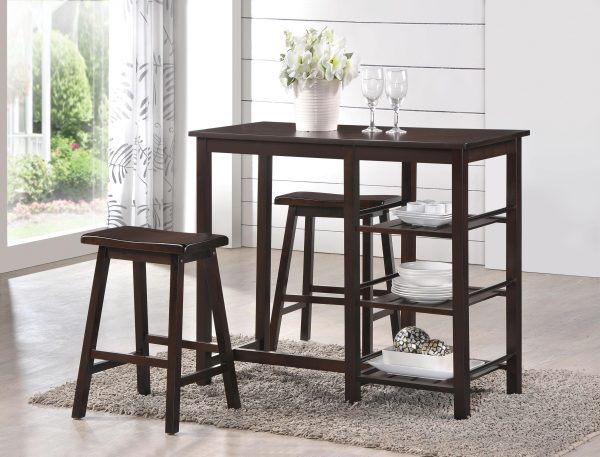 Nyssa Walnut Counter Height Set (3Pc Pk) Online