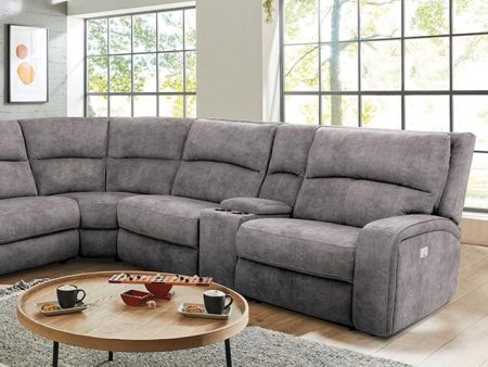 APOSTOLOS Power Sectional, Light Gray Online Hot Sale