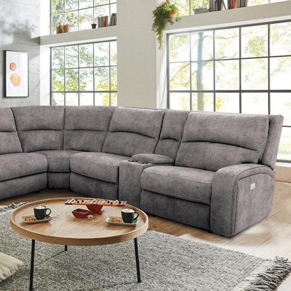 APOSTOLOS Power Sectional, Light Gray Online Hot Sale