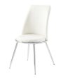 Weizor White PU & Chrome Side Chair For Cheap