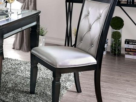 Alena Black Silver Side Chair (2 CTN) Discount