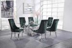 Dekel Clear Glass & Stainless Steel Dining Room Set For Cheap