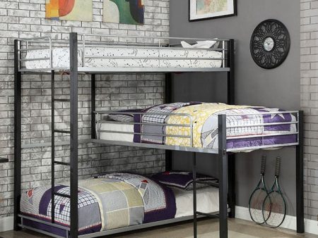 Aubrey Sand Black Twin Triple Decker Bed Online Sale