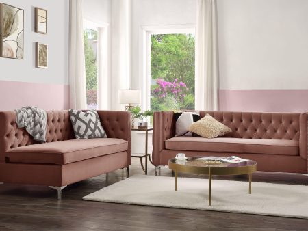 Rhett Dusty Pink Velvet Sectional Sofa Supply