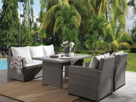 Acme Tahan 4Pc Patio Set in 2-Tone Gray Wicker 45070 Discount