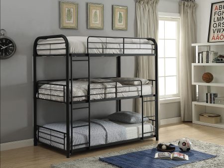 Cairo Sandy Black Bunk Bed (Triple Full) Fashion