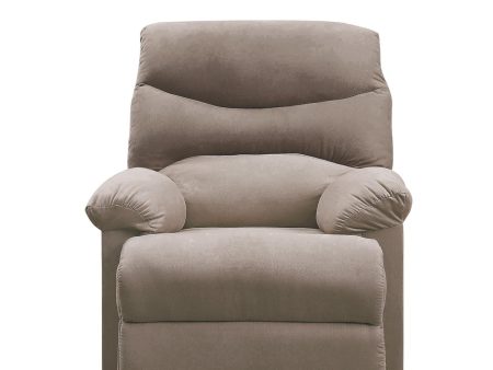 Arcadia Light Brown Woven Fabric Recliner (Motion) For Cheap