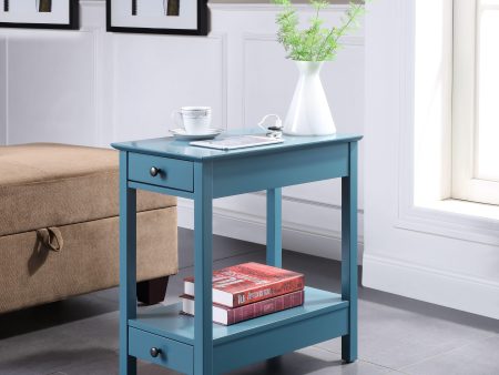 Byzad Teal Side Table (USB Charging Dock) Online Sale