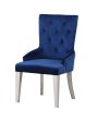 Varian Blue Fabric & Antique Platinum Side Chair (1Pc) Discount