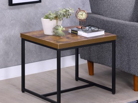 Bob Weathered Oak & Black End Table Online Hot Sale