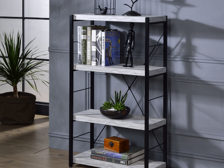 Jurgen Antique White & Black Bookshelf For Cheap