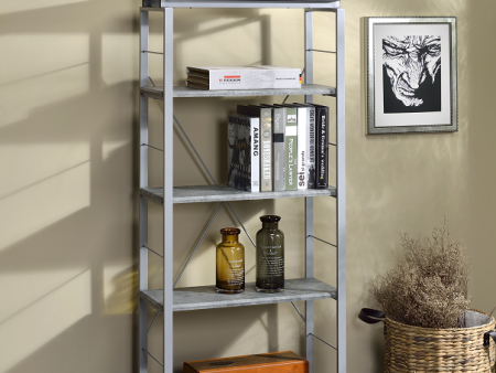 Jurgen Faux Concrete & Silver Bookshelf Fashion