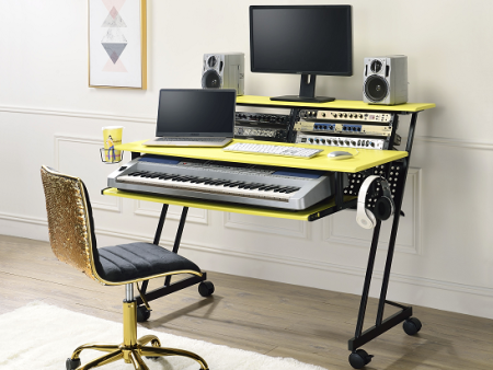 Suitor Yellow & Black Computer Desk Hot on Sale