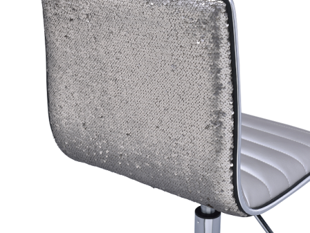 Alessio Silver PU & Chrome Office Chair For Discount