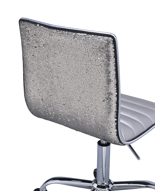 Alessio Silver PU & Chrome Office Chair For Discount