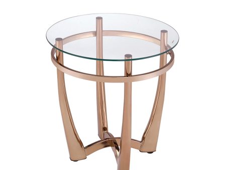 Orlando II Champagne & Clear Glass End Table Online