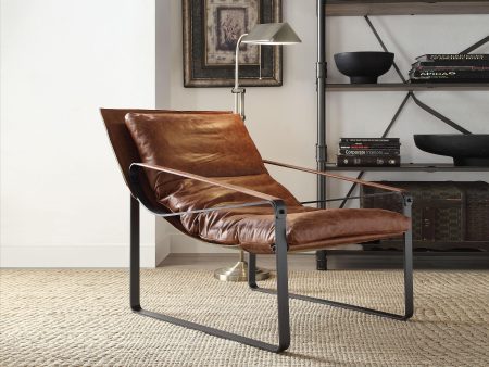 Quoba Cocoa Top Grain Leather Accent Chair on Sale