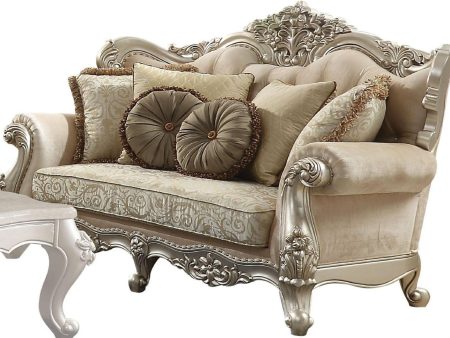 Acme Furniture Bently Loveseat with 5 Pillows in Champagne 50661 Online