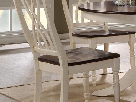 Acme Furniture Dylan Side Chair in Buttermilk and Oak (Set of 2) 70333 For Cheap