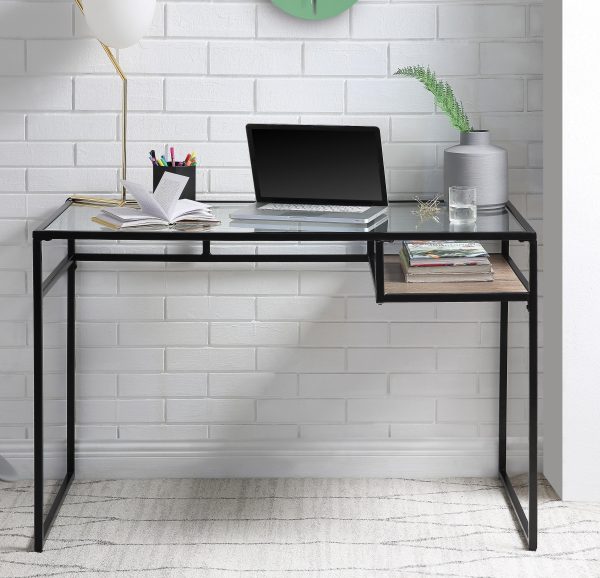 Yasin Black & Glass Desk For Sale