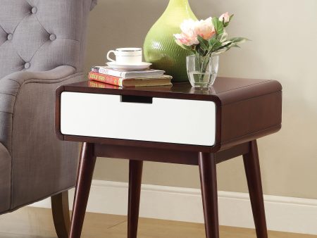 Christa Espresso & White End Table For Sale