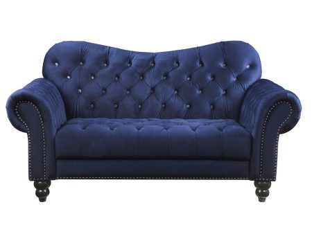 Acme Furniture Iberis Loveseat in Navy Velvet 53407 For Sale