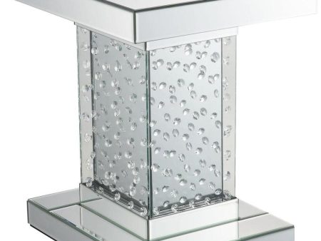 Acme Furniture Nysa End Table in Mirrored & Faux Crystals 80284 Cheap