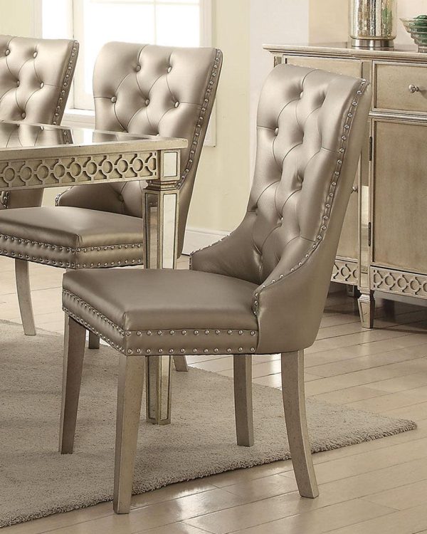 Acme Furniture Kacela Side Chair in Champagne (Set of 2) 72157 Online Hot Sale