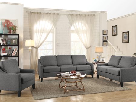 Zapata Gray Linen Sofa Discount