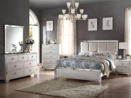 Voeville II Platinum PU & Platinum Queen Bed Hot on Sale