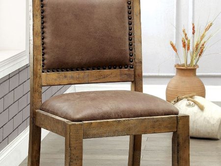 GIANNA Rustic Pine Brown Side Chair (2 CTN) on Sale