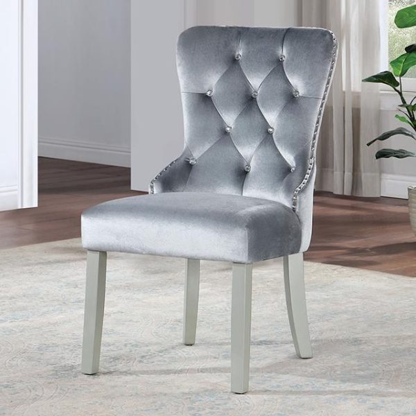 ADALIA Wingback Chair (2 CTN), Silver Dark Gray For Sale