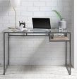 Yasin Gray & Glass Desk For Sale