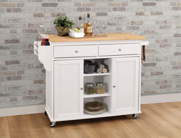 Tullarick Natural & White Kitchen Cart For Sale