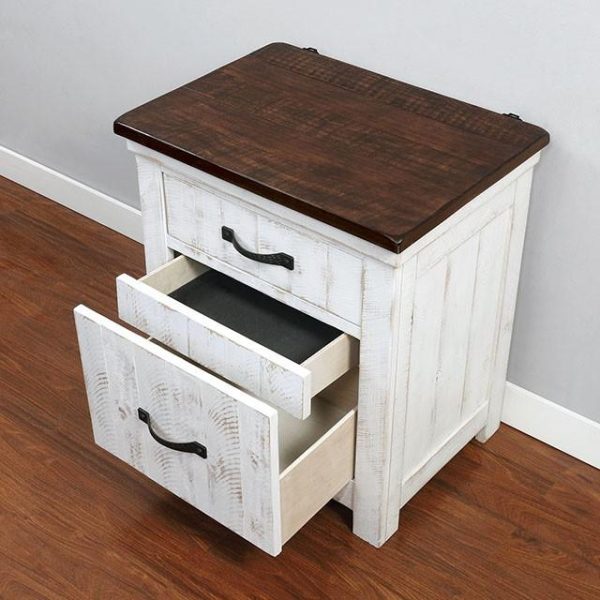 ALYSON Night Stand w  USB Plug For Discount