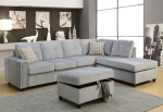 Belville Gray Velvet Sectional Sofa w Pillows Hot on Sale