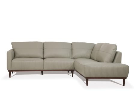 Tampa Airy Green Leather Sectional Sofa Hot on Sale